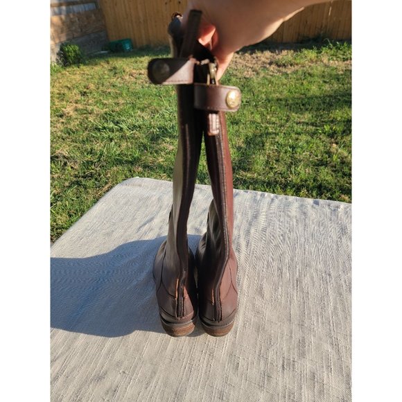 Slightly worn Sam Edelman's PENNY LEATHER RIDING BOOT, dark brown. Size 8W - Picture 4 of 6